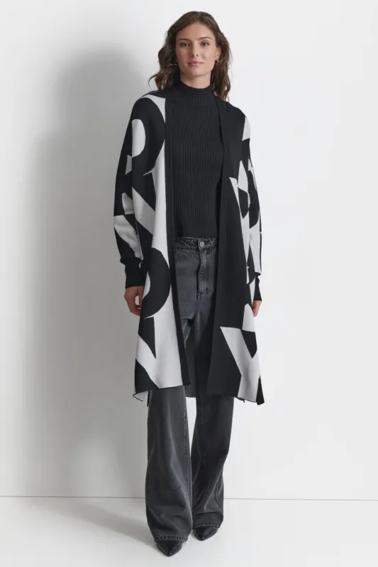 TWO-TONE LOGO CARDIGAN sold by DKNY