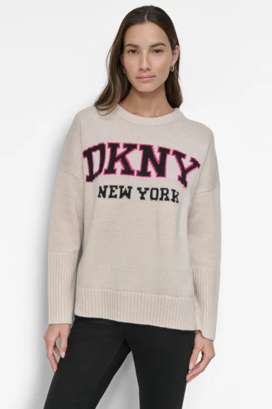 VARSITY LOGO SWEATER sold by DKNY