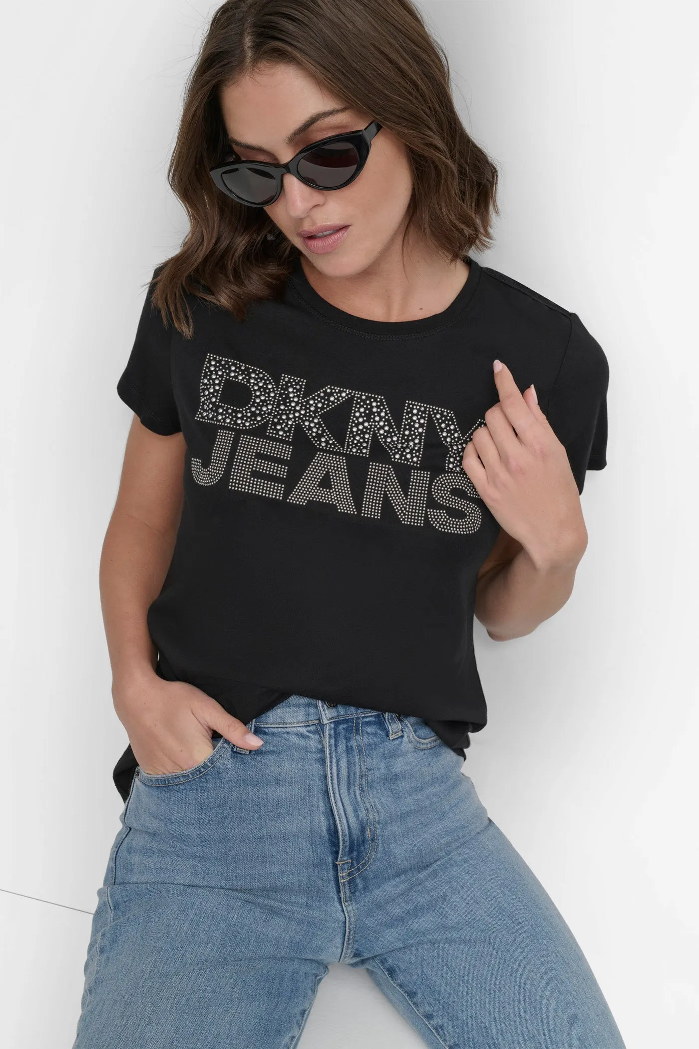 RHINESTUD LOGO TEE sold by DKNY product image thumbnail 5