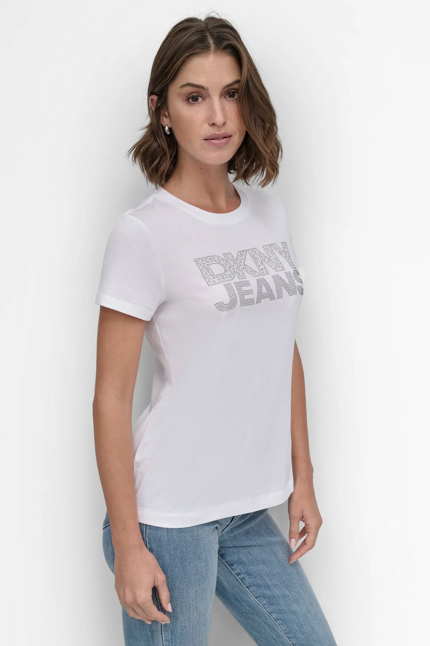 RHINESTUD LOGO TEE sold by DKNY product image thumbnail 3