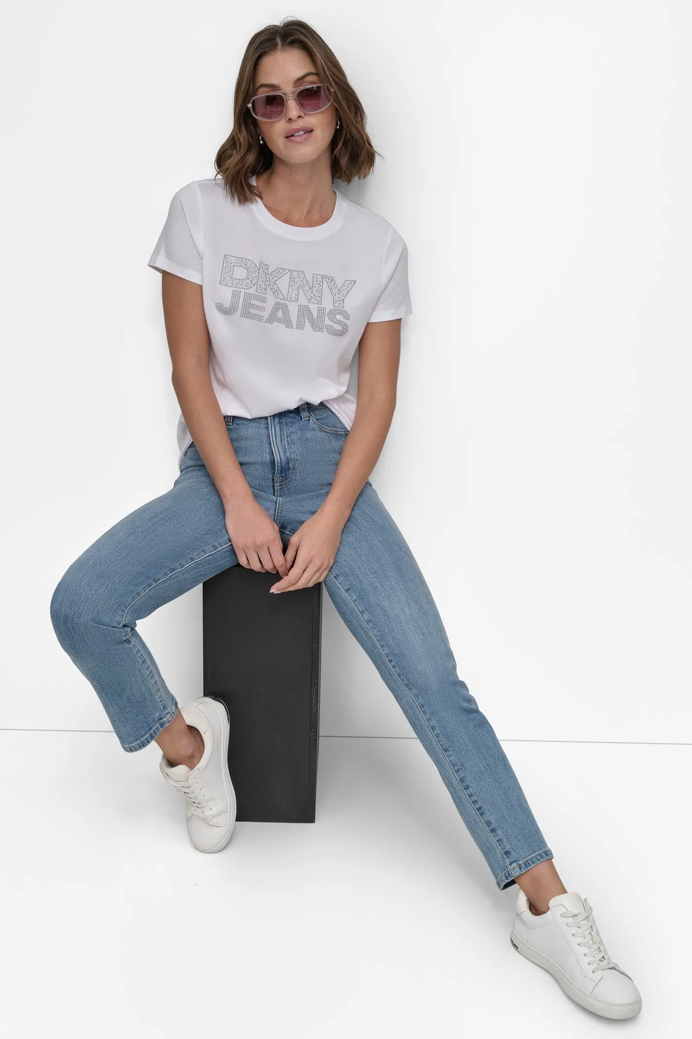 RHINESTUD LOGO TEE sold by DKNY product image thumbnail 5