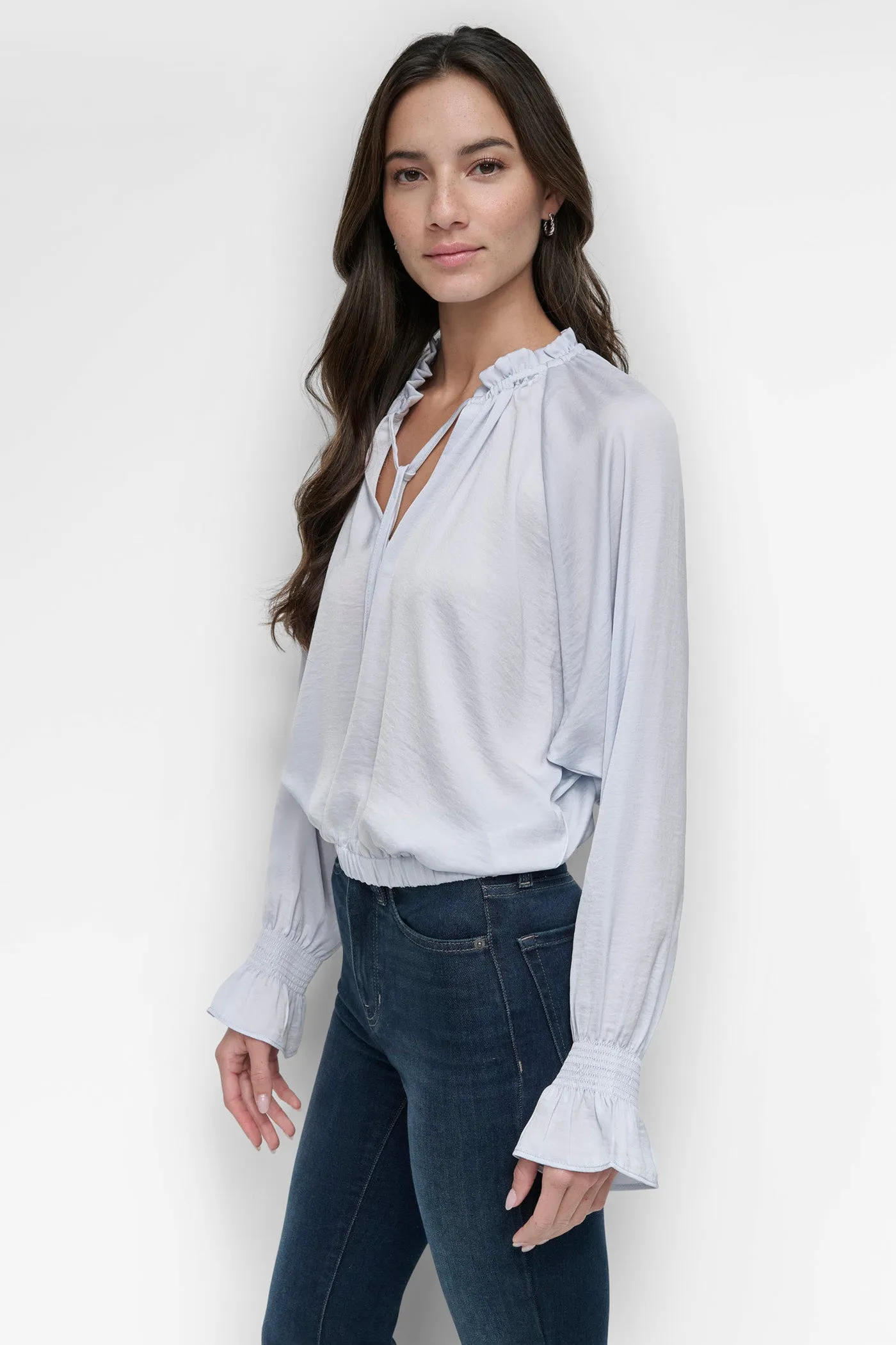SMOCKED CUFF RAGLAN SLEEVE BLOUSE sold by DKNY product image thumbnail 2