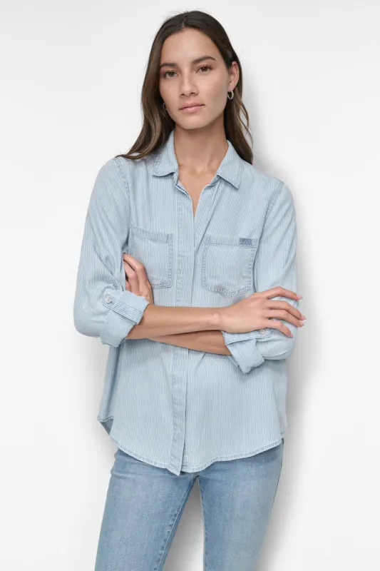 SPLIT BACK BUTTON FRONT SHIRT sold by DKNY
