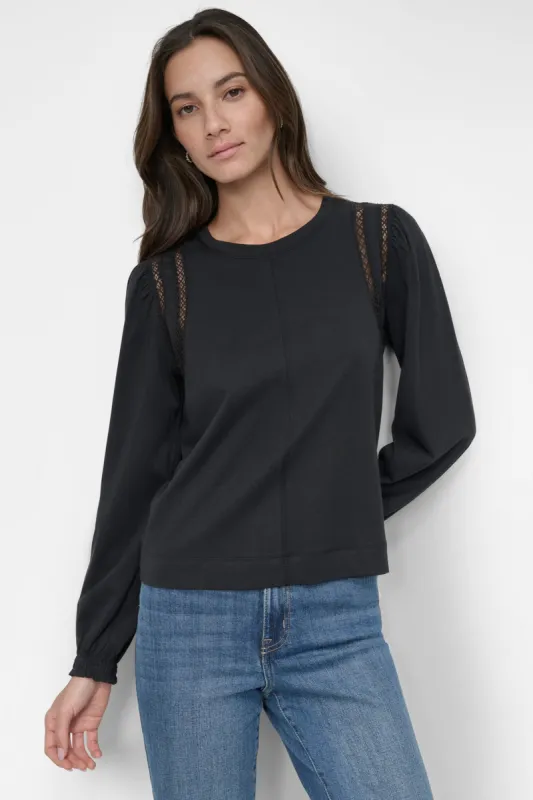 EYELET ARMHOLE PUFF BRACELET SLEEVE TEE sold by DKNY