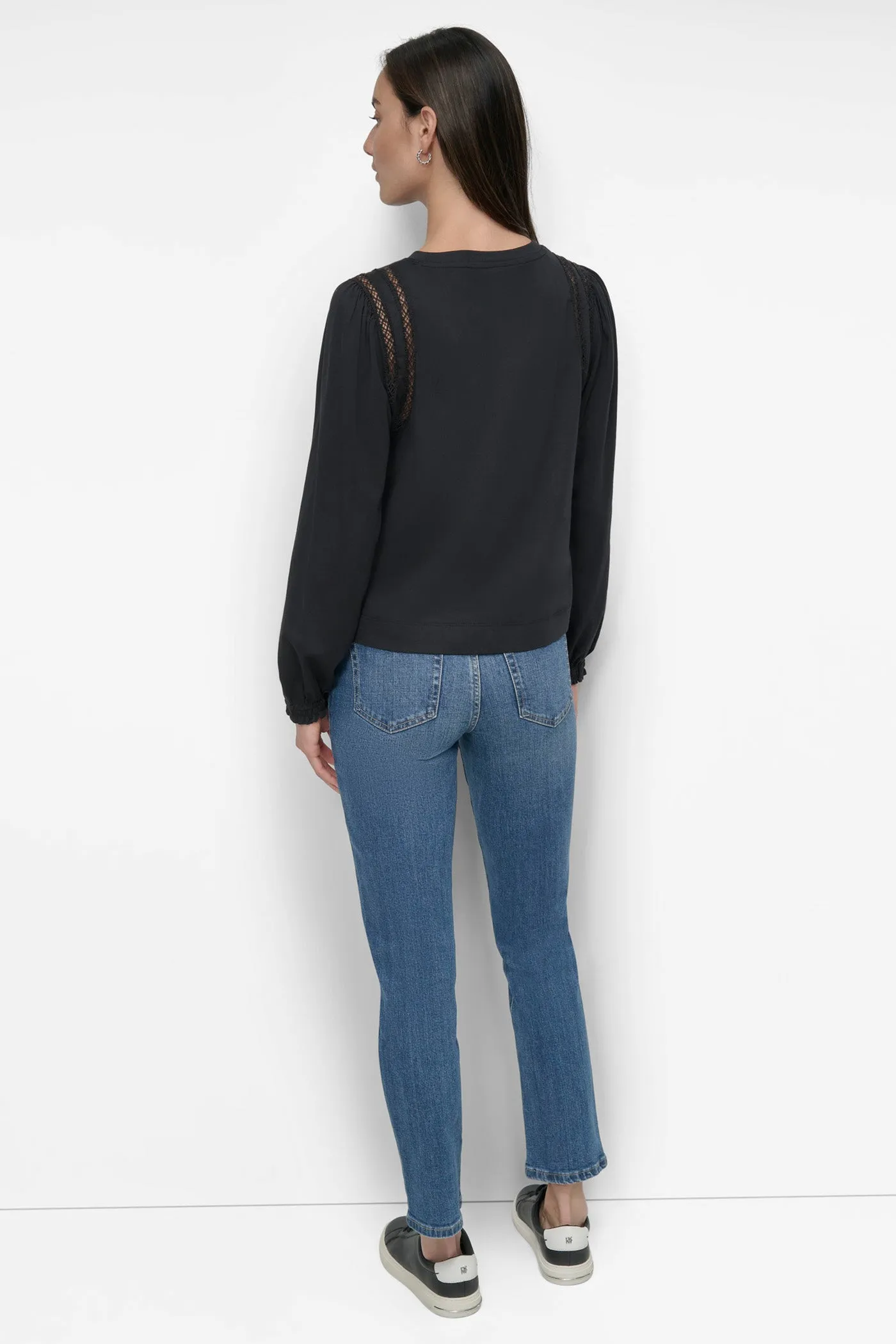 EYELET ARMHOLE PUFF BRACELET SLEEVE TEE sold by DKNY product image thumbnail 3