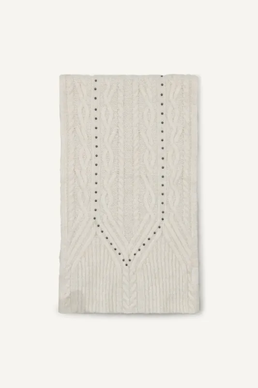 STUDDED CABLE SCARF sold by DKNY