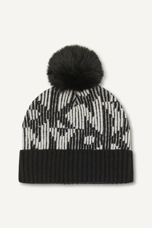 RIBBED DKNY FAUX FUR POM HAT sold by DKNY