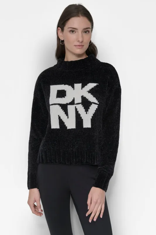 CHENILLE LOGO SWEATER sold by DKNY