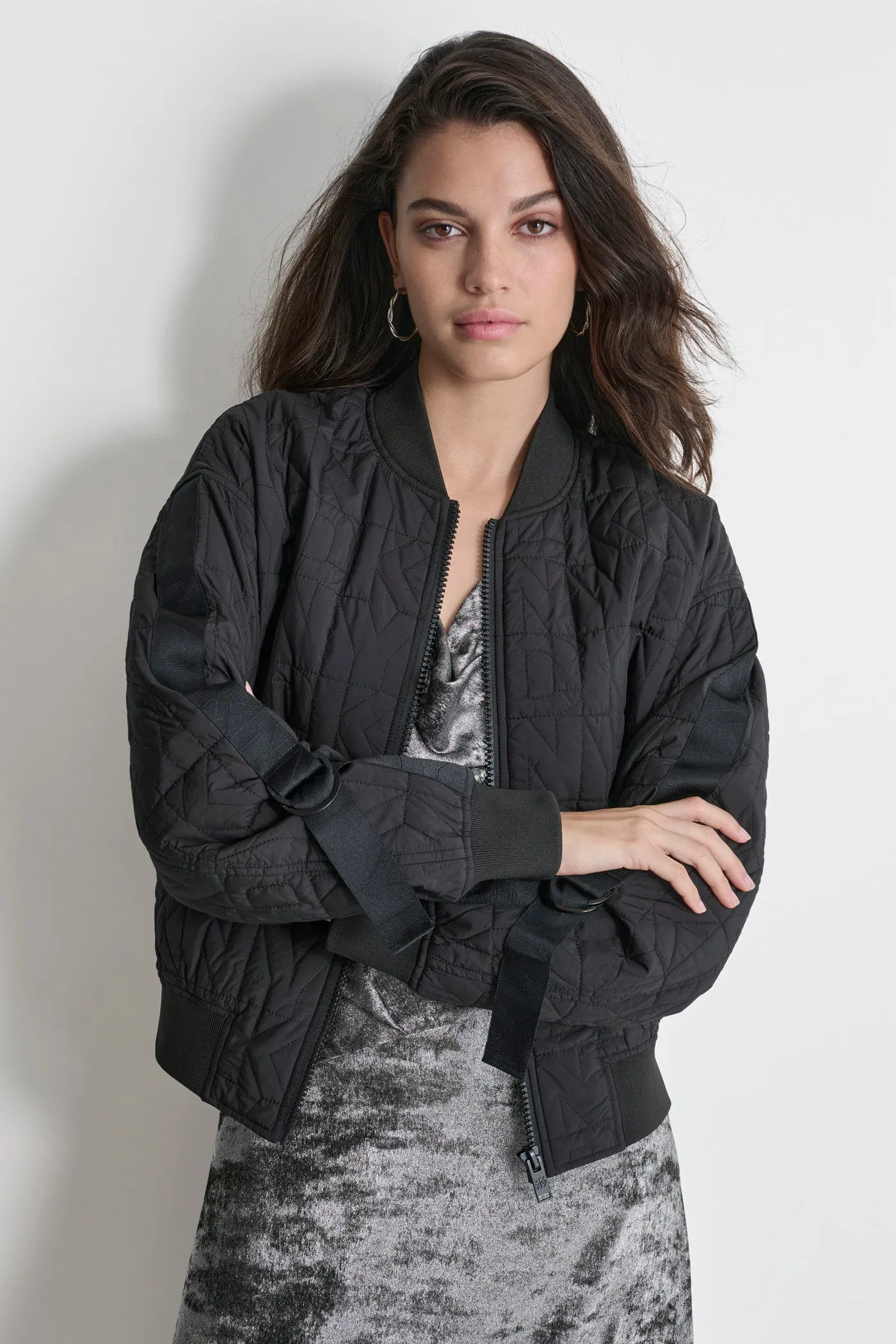 QUILTED LOGO BOMBER sold by DKNY