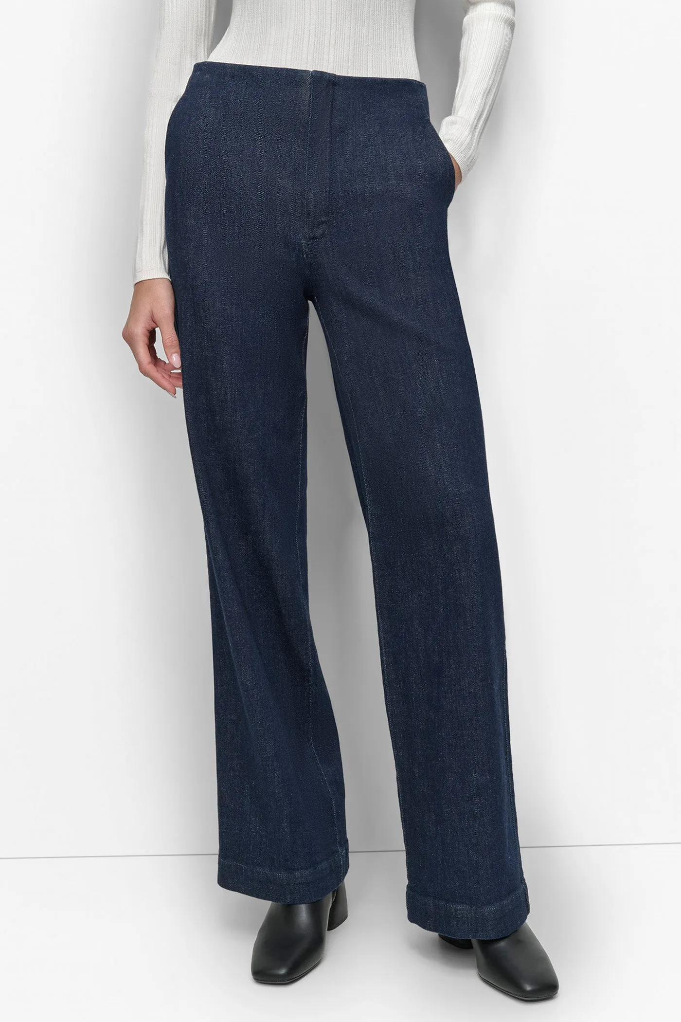 HIGH RISE BANDLESS TROUSER sold by DKNY