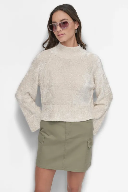 WIDE SLEEVE CROPPED SWEATER sold by DKNY