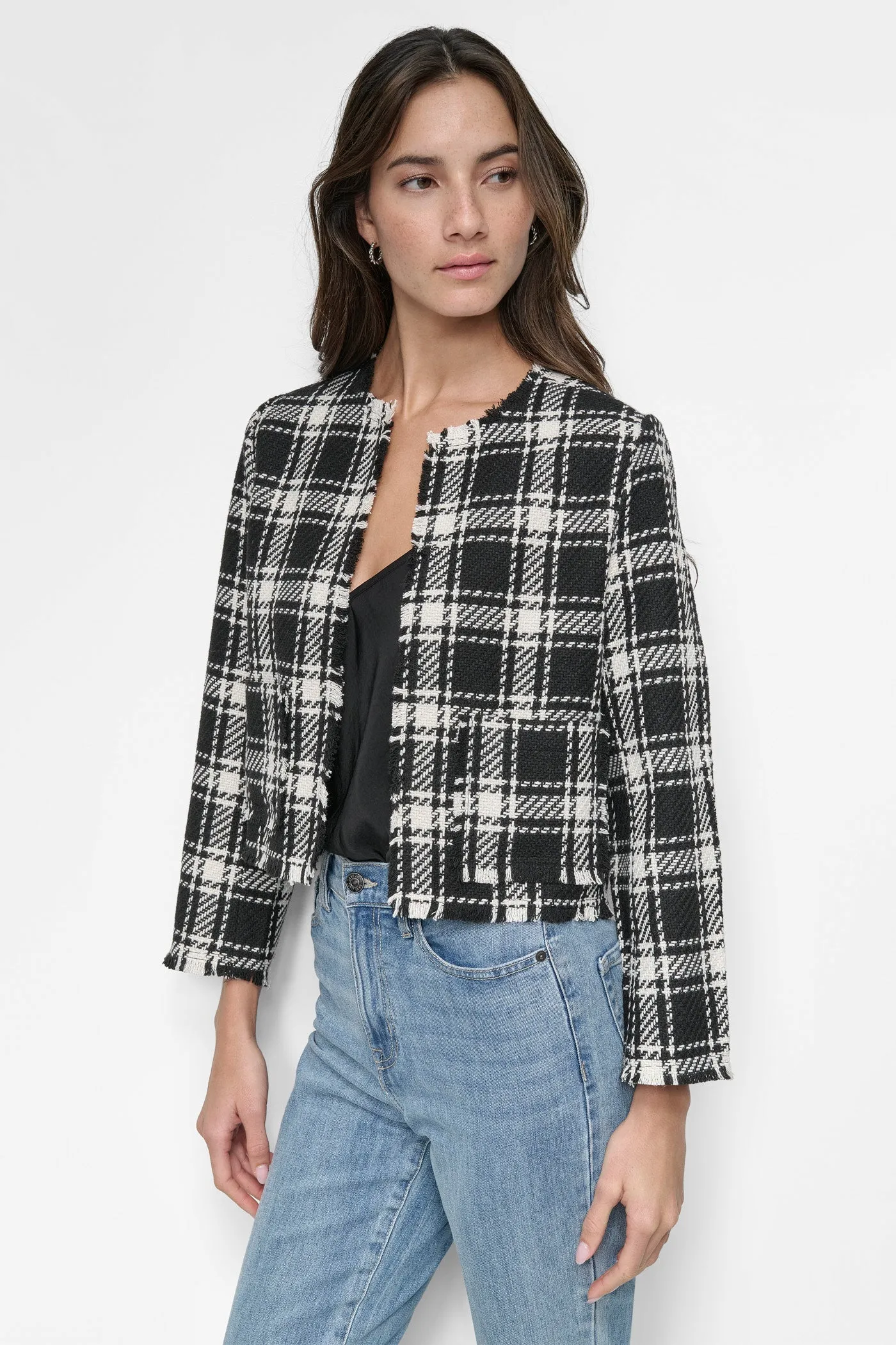FRAYED CROPPED JACKET sold by DKNY product image thumbnail 4
