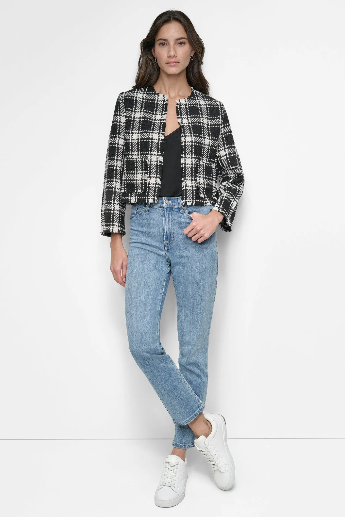 FRAYED CROPPED JACKET sold by DKNY product image thumbnail 5