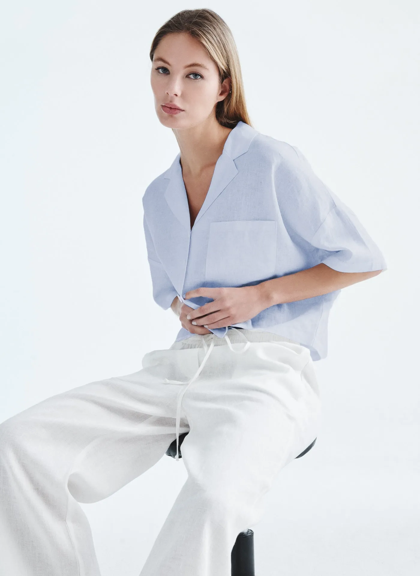 LINEN SHIRT WITH POCKET sold by DKNY product image thumbnail 3