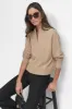 MOCK NECK HALF ZIP FRONT TOP sold by DKNY