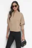 MOCK NECK HALF ZIP FRONT TOP sold by DKNY