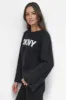 SCOOP NECK METALLIC LOGO SWEATER sold by DKNY
