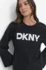 SCOOP NECK METALLIC LOGO SWEATER sold by DKNY
