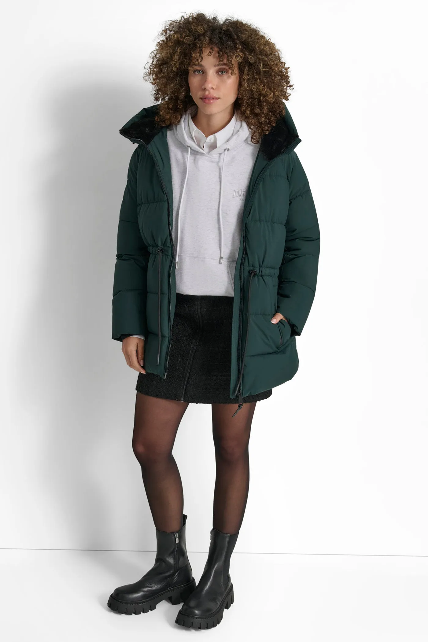 MID LENGTH LUSH PUFFER JACKET sold by DKNY product image thumbnail 4
