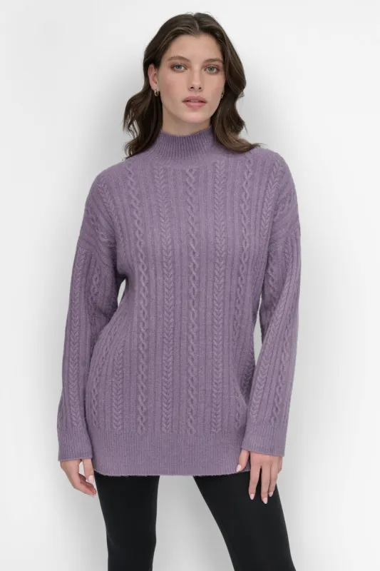 COZY CABLE MOCK NECK sold by DKNY