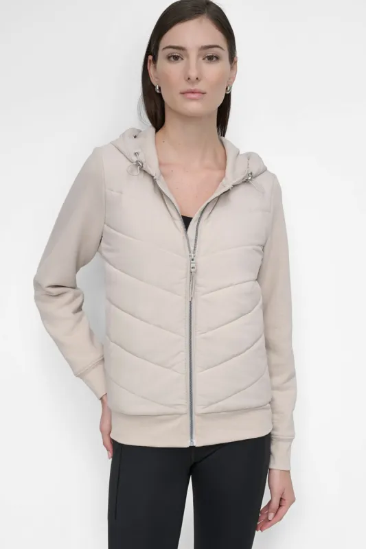 LIGHTWEIGHT HYBRID FULL ZIP JACKET sold by DKNY