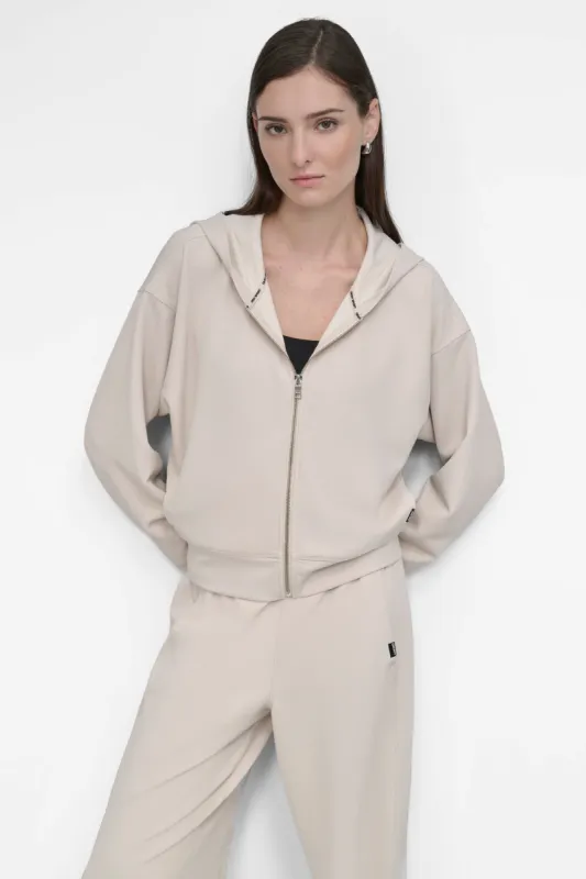 HIGHLINE RIB FULL ZIP HOODIE WITH POCKETS sold by DKNY