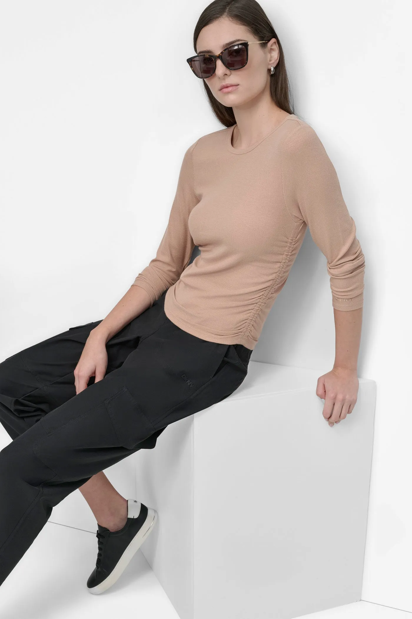 CREW NECK WITH SIDE RUCHING TOP sold by DKNY product image thumbnail 5