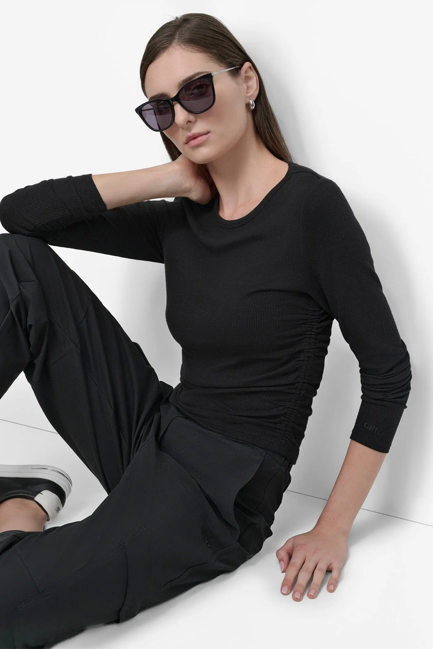 CREW NECK WITH SIDE RUCHING TOP sold by DKNY product image thumbnail 5