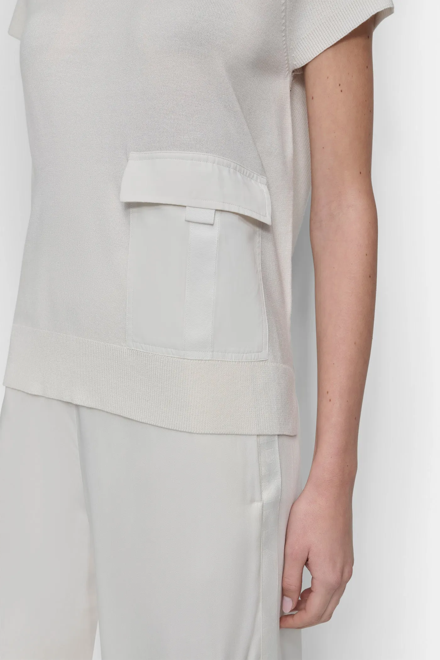 SWEATER TOP WITH SATIN POCKET sold by DKNY product image thumbnail 5