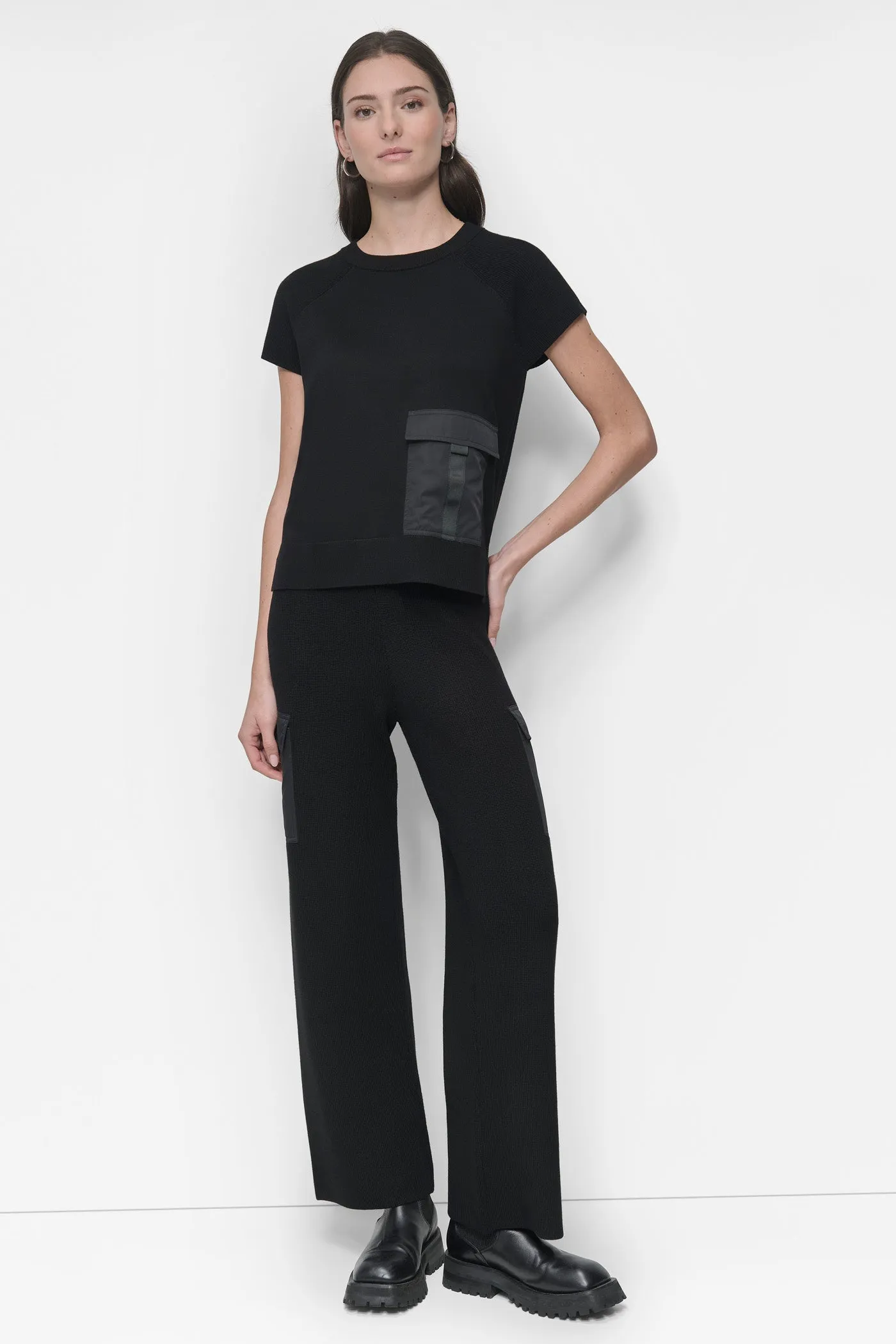 SHORT SLEEVE CARGO POCKET SWEATER sold by DKNY product image thumbnail 4