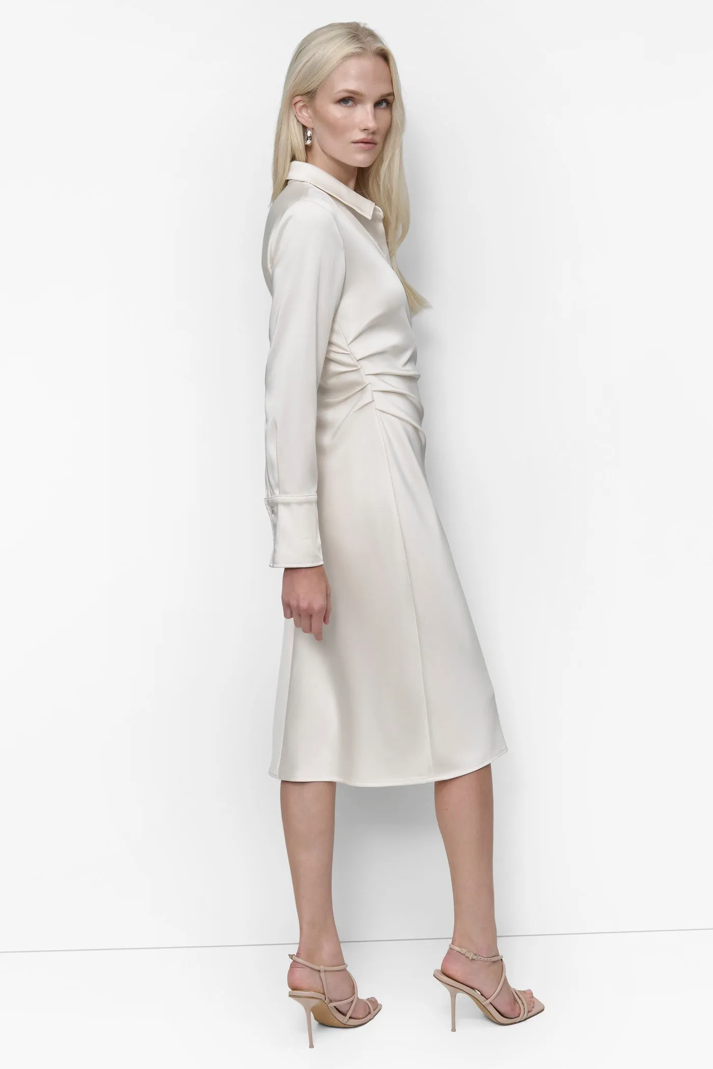 SATIN BUTTON DOWN DRESS sold by DKNY product image thumbnail 3