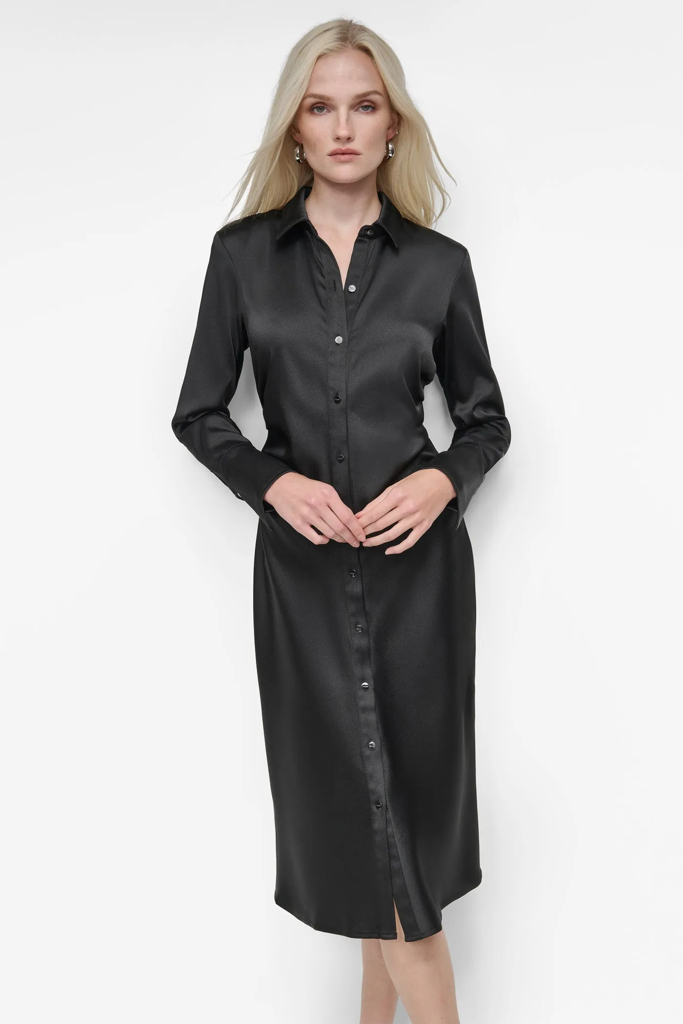 SATIN BUTTON DOWN DRESS sold by DKNY product image thumbnail 5