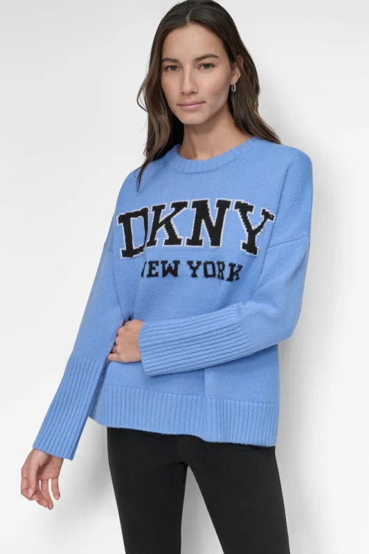 VARSITY LOGO SWEATER sold by DKNY