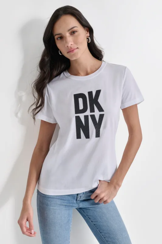 DEBOSSED HIGH DENSITY LOGO TEE sold by DKNY