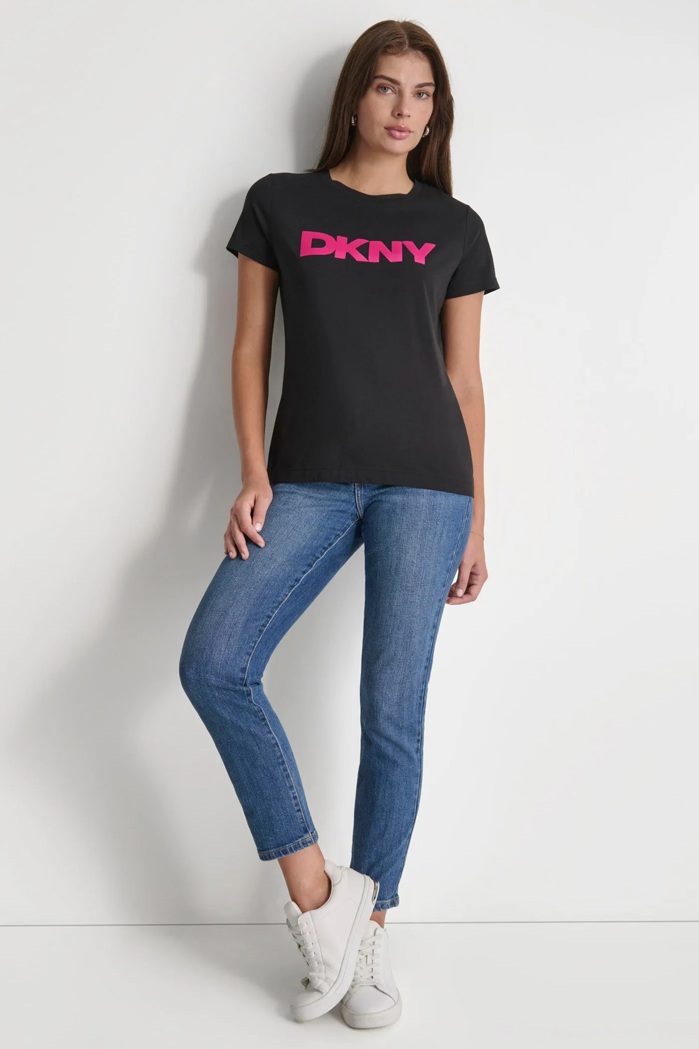 FLOCKED LOGO CREW NECK TEE sold by DKNY product image thumbnail 4