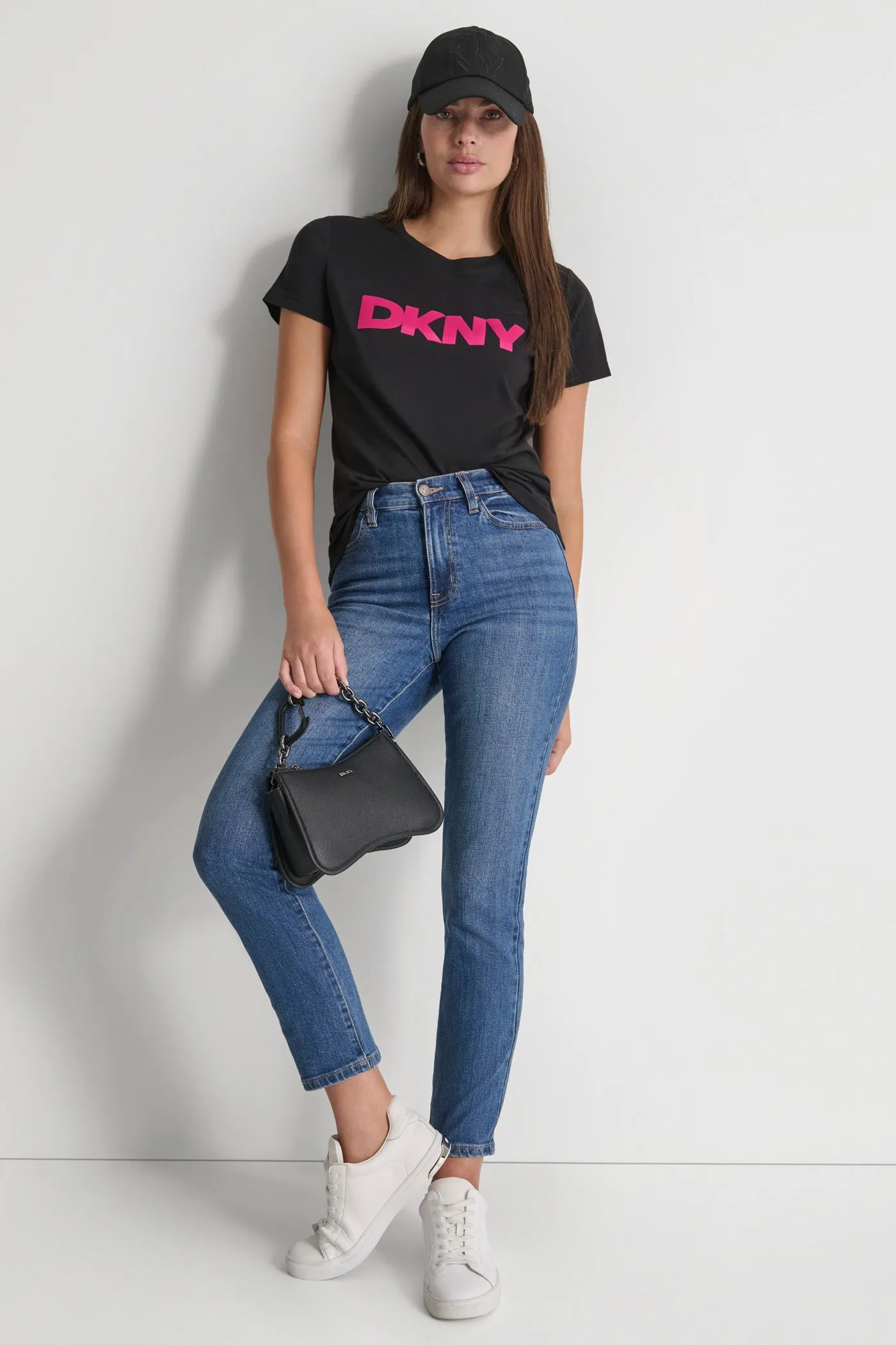 FLOCKED LOGO CREW NECK TEE sold by DKNY product image thumbnail 5