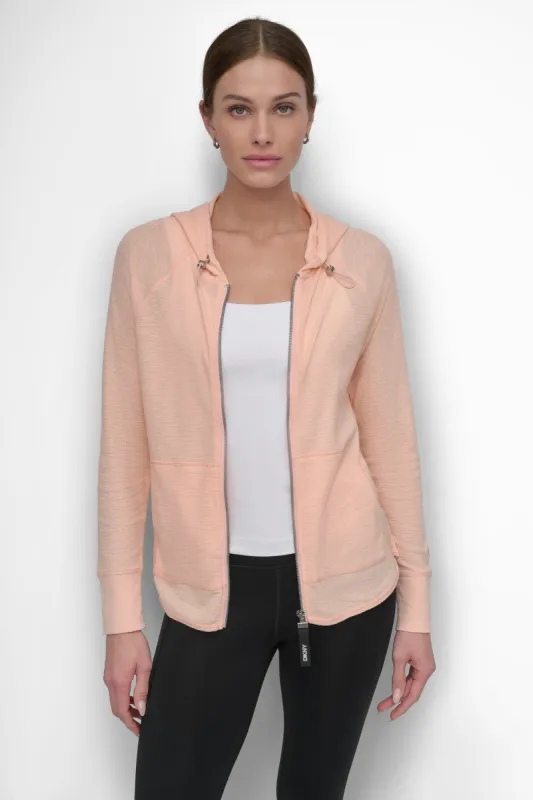 SLUB WAFFLE KNIT HOODIE sold by DKNY