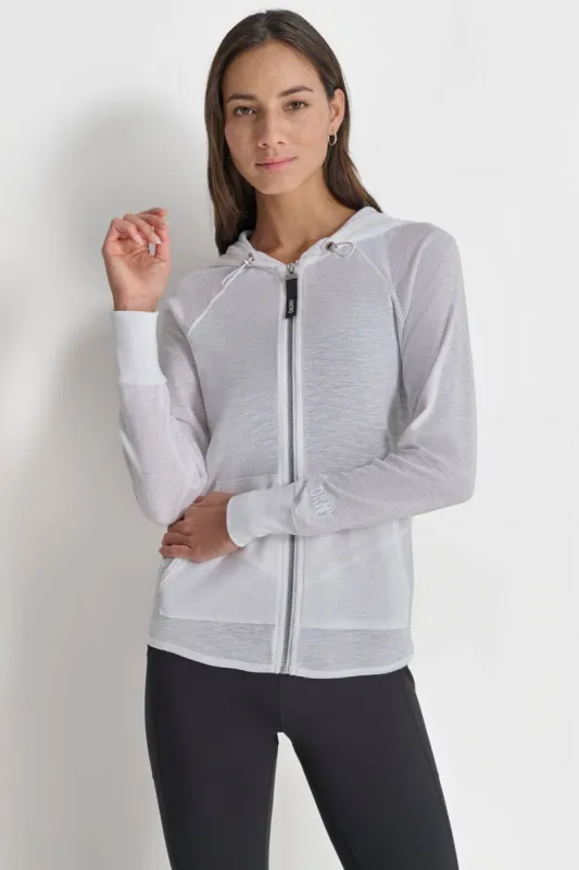 SLUB WAFFLE KNIT HOODIE sold by DKNY