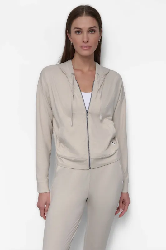 CROPPED SPACE-DYED HOODIE sold by DKNY