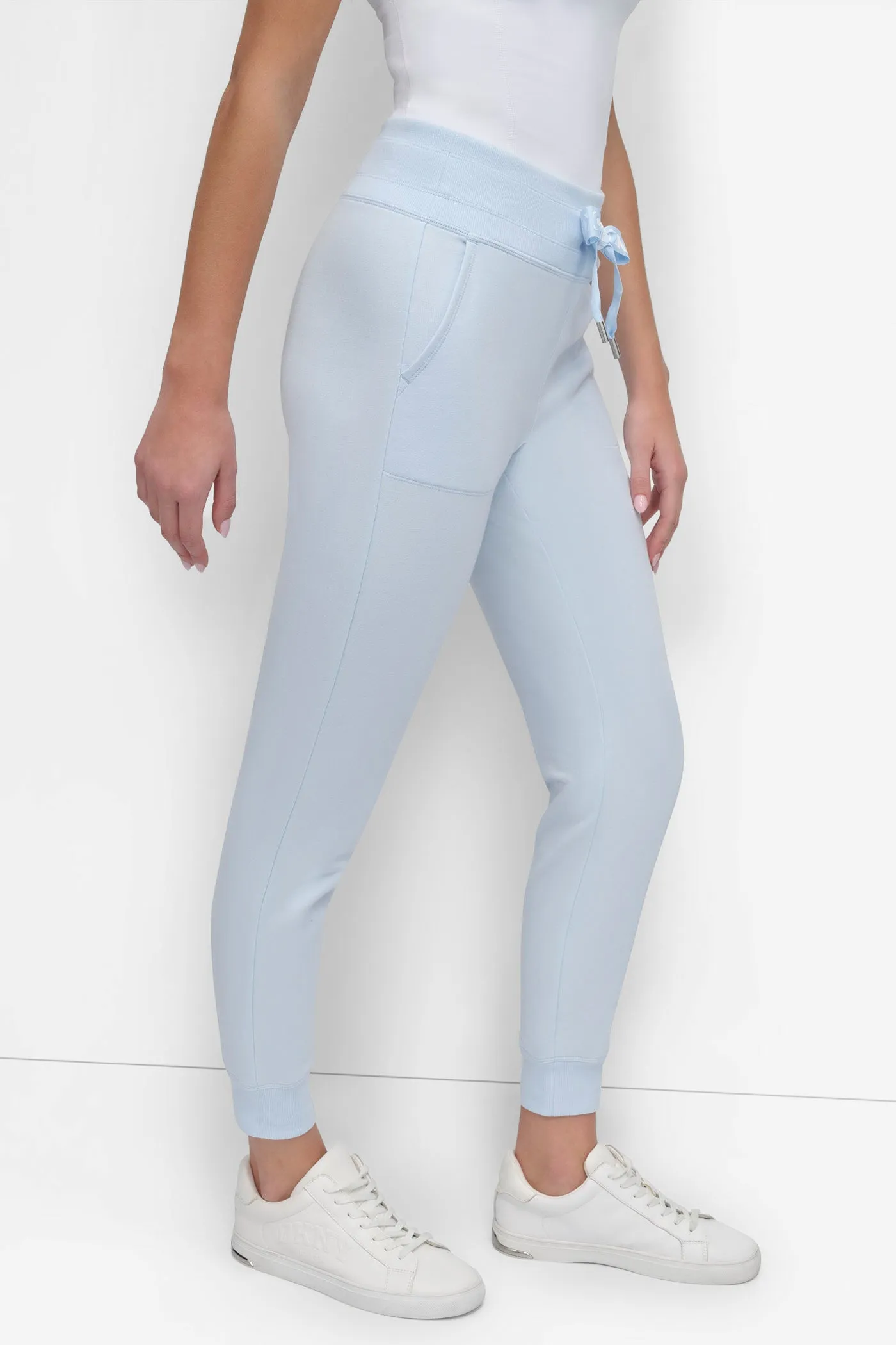 HIGH-RISE LOGO DRAWSTRING JOGGER sold by DKNY product image thumbnail 3