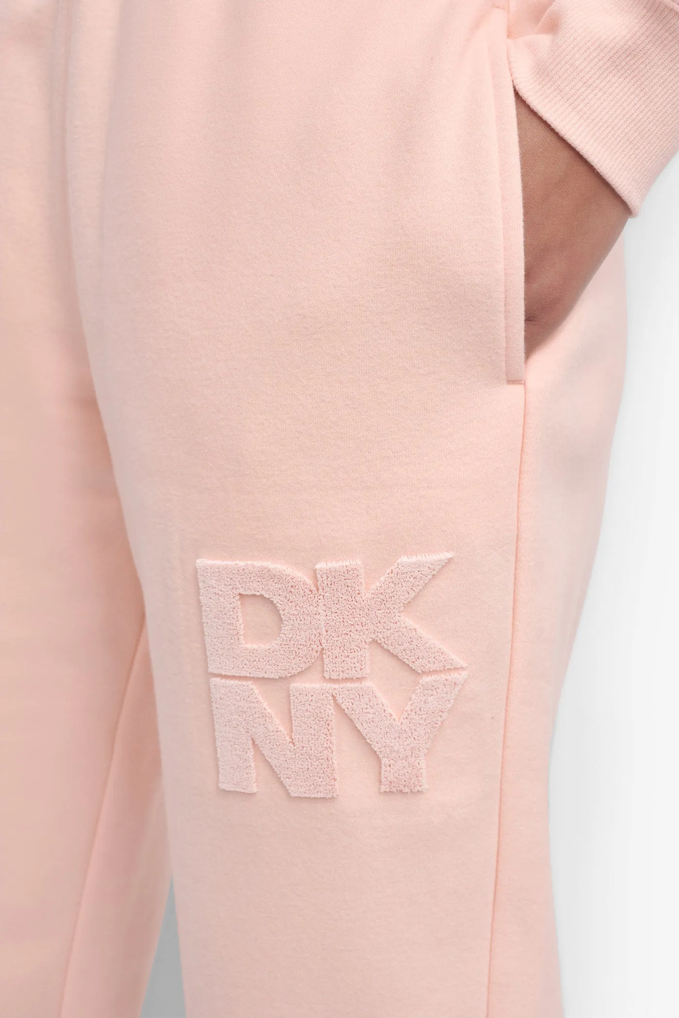 HIGH-RISE FLOCKED LOGO JOGGER sold by DKNY product image thumbnail 4