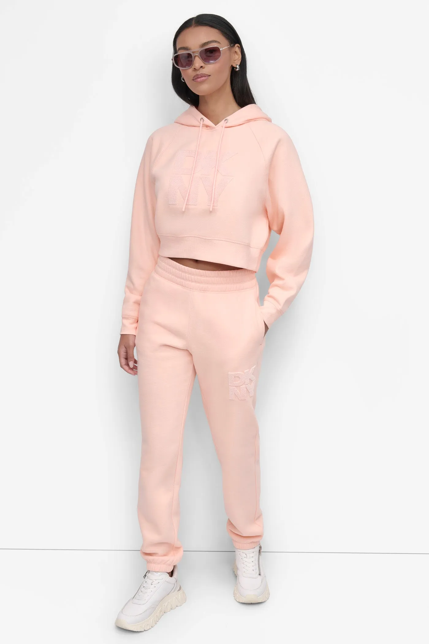 HIGH-RISE FLOCKED LOGO JOGGER sold by DKNY product image thumbnail 5