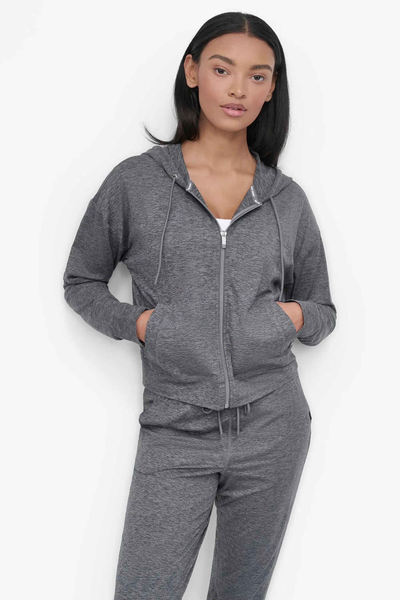 CROPPED SPACE-DYED HOODIE sold by DKNY