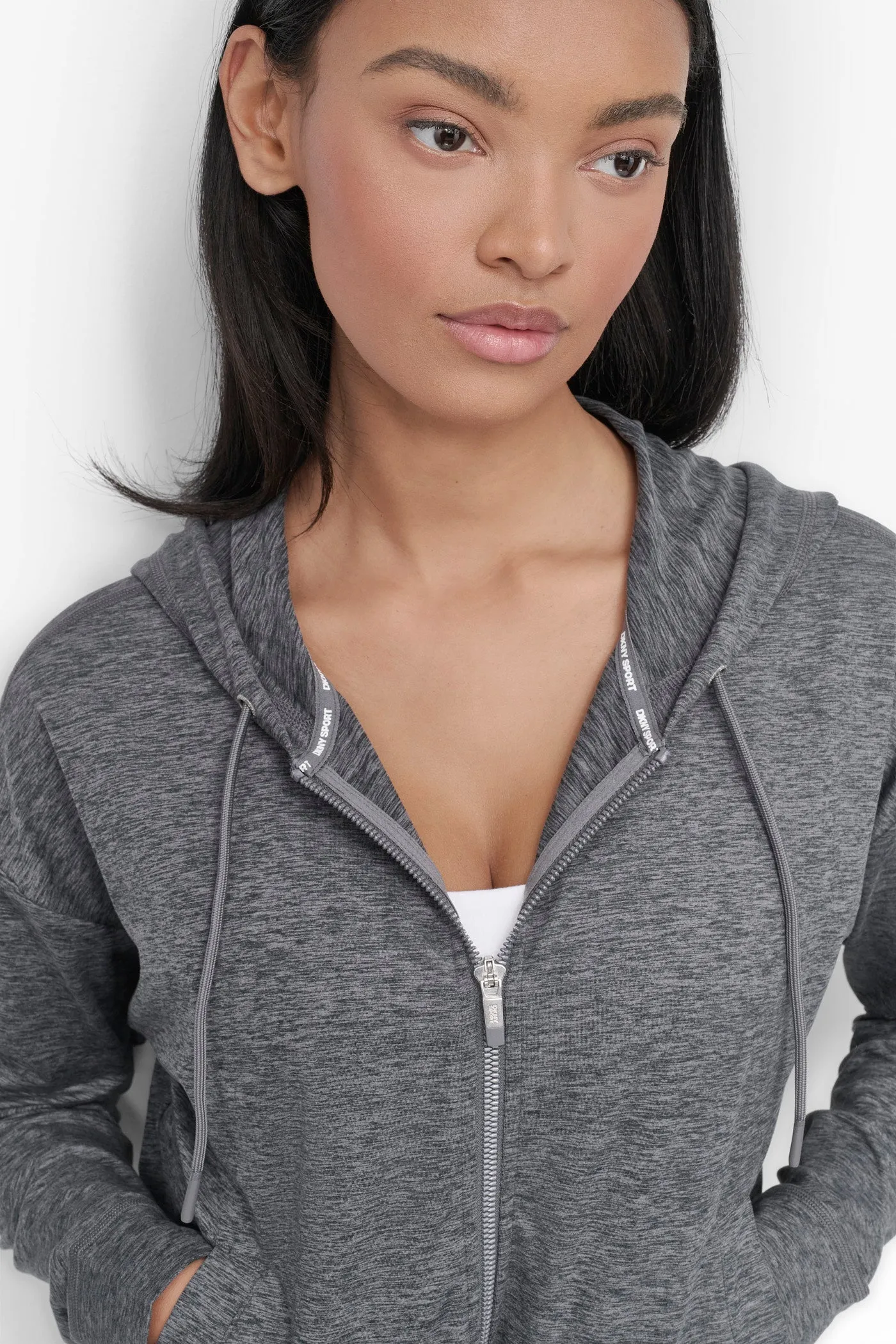 CROPPED SPACE-DYED HOODIE sold by DKNY product image thumbnail 4