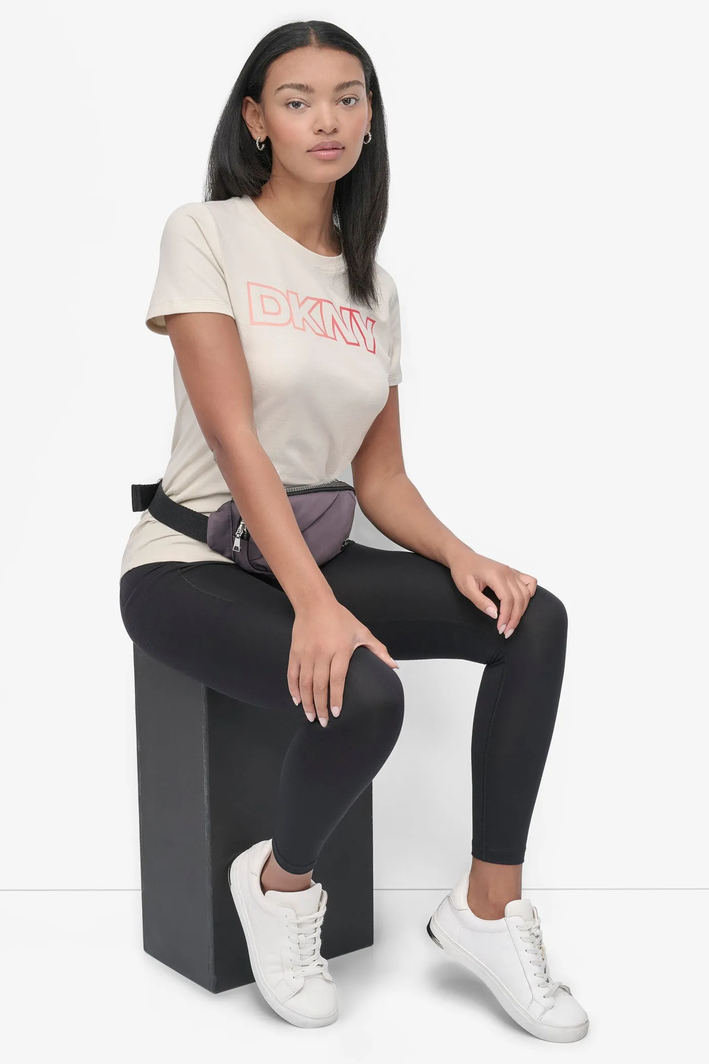 OMBRE OUTLINE LOGO CREW NECK TEE sold by DKNY product image thumbnail 4