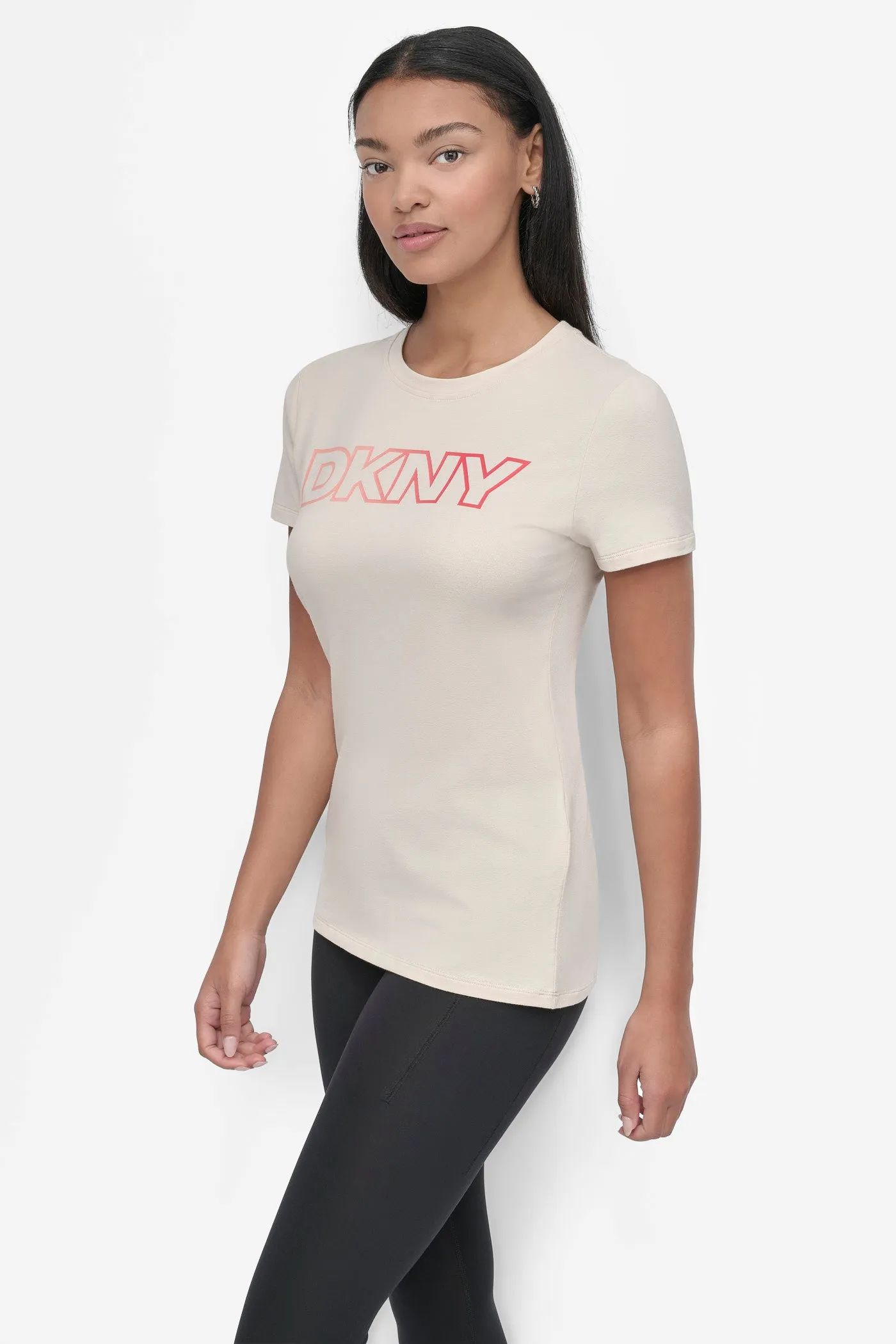 OMBRE OUTLINE LOGO CREW NECK TEE sold by DKNY product image thumbnail 3