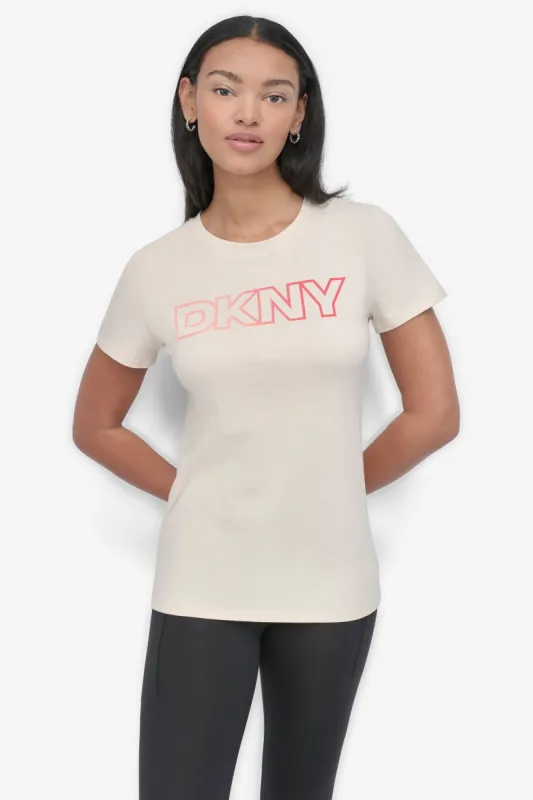 OMBRE OUTLINE LOGO CREW NECK TEE sold by DKNY