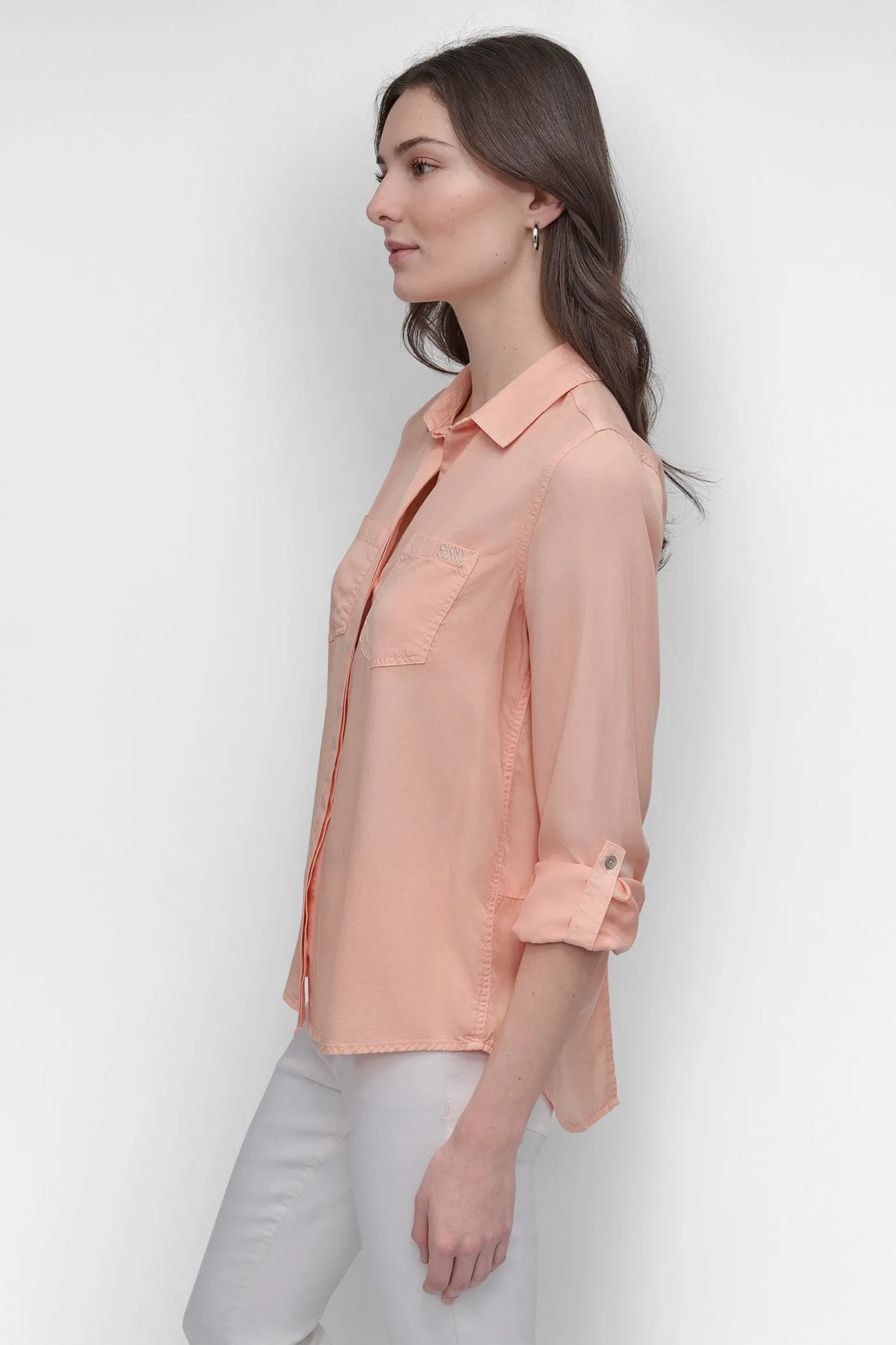 SPLIT BACK BUTTON FRONT SHIRT sold by DKNY product image thumbnail 3