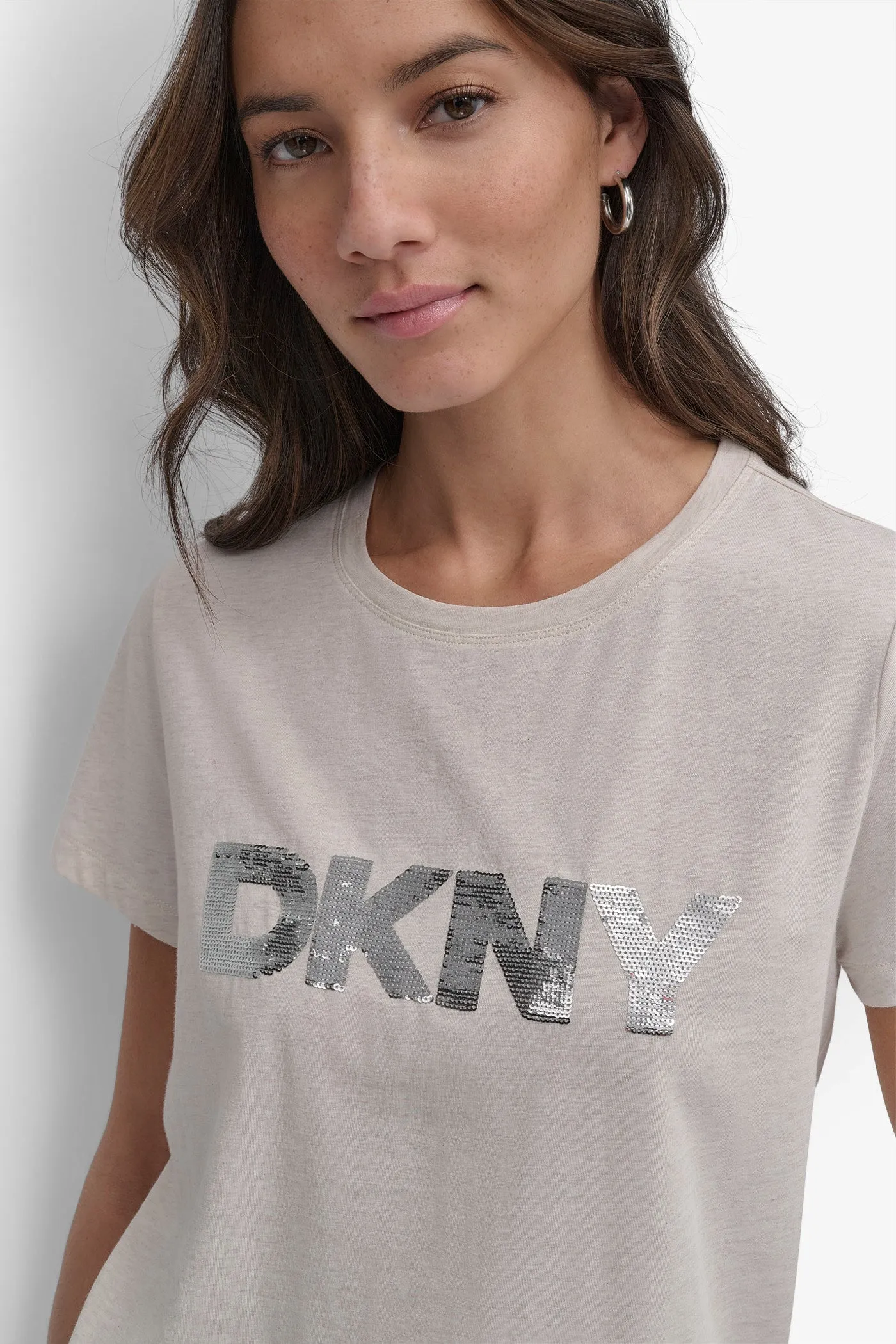 SEQUIN LOGO CREW NECK TEE sold by DKNY product image thumbnail 4