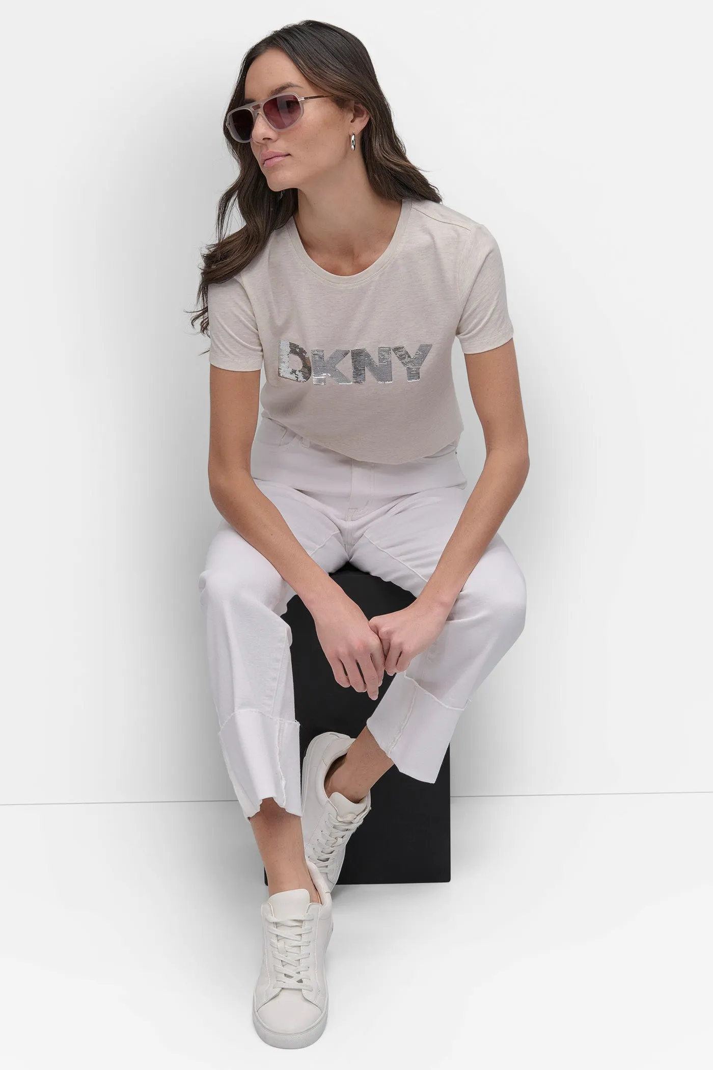 SEQUIN LOGO CREW NECK TEE sold by DKNY product image thumbnail 5